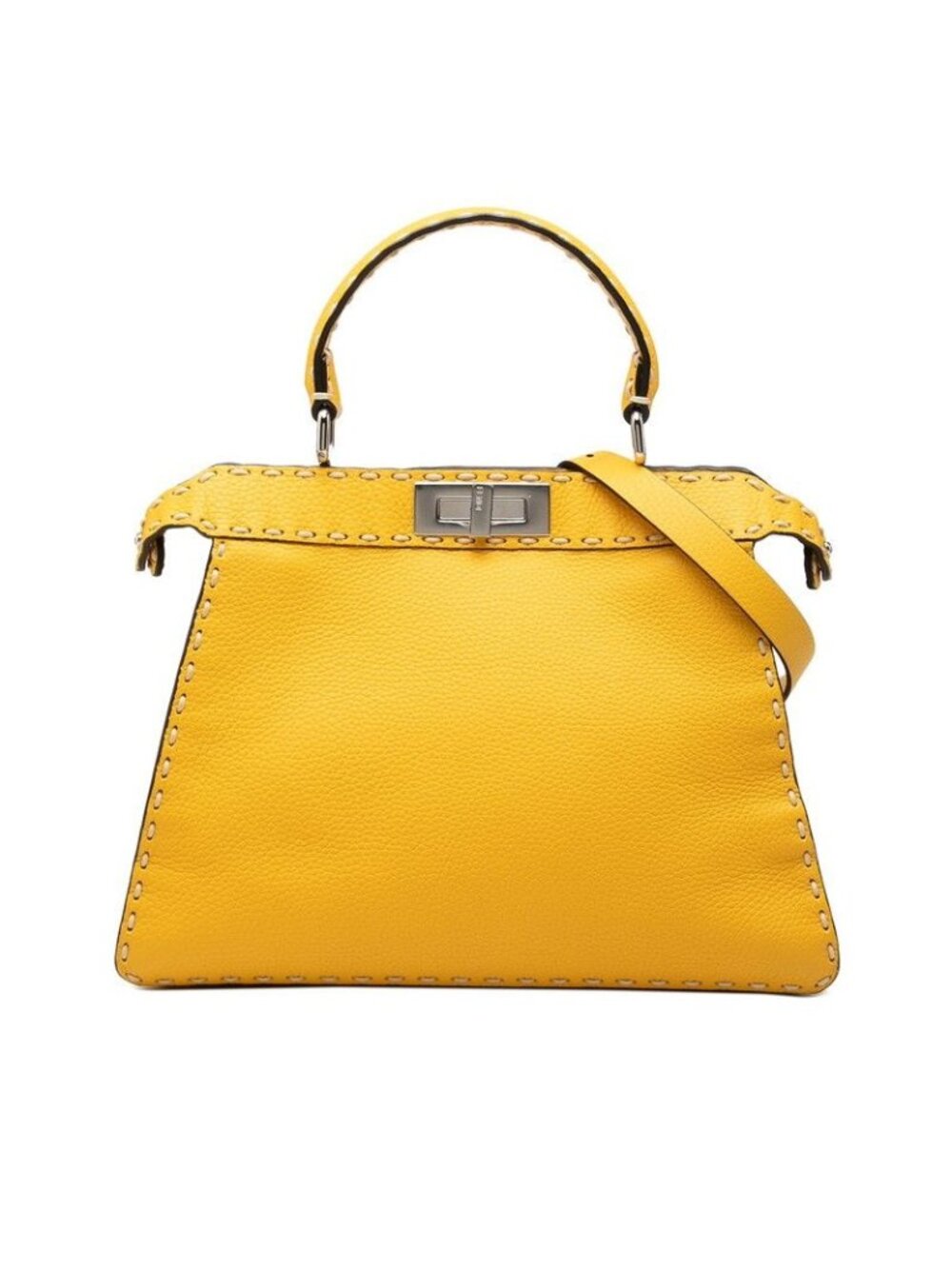 Fendi Peekaboo Selleria ISeeU Medium Shoulder Bag Yellow